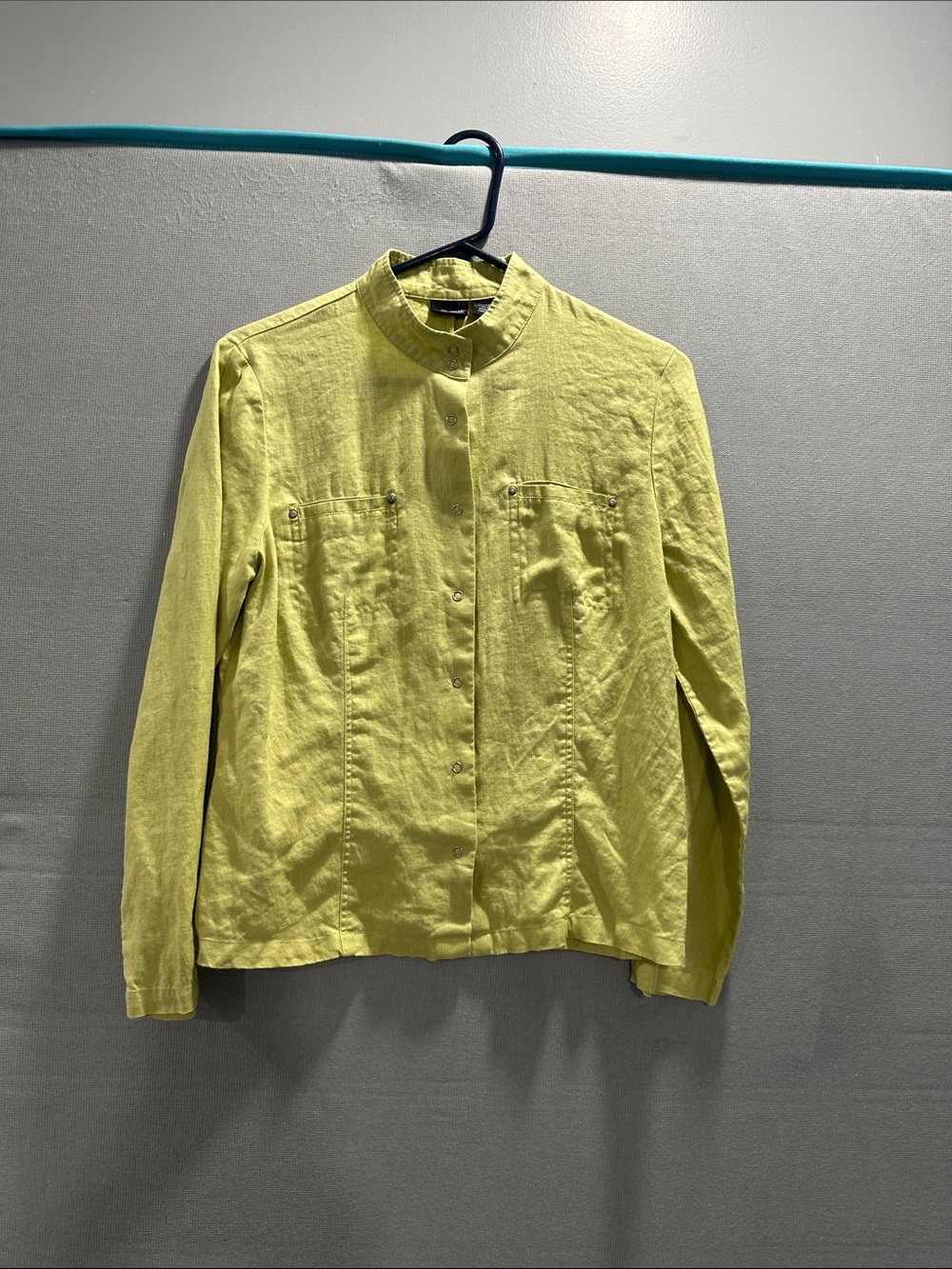 Willi Smith Chartreuse Snap-Front Shirt Jacket